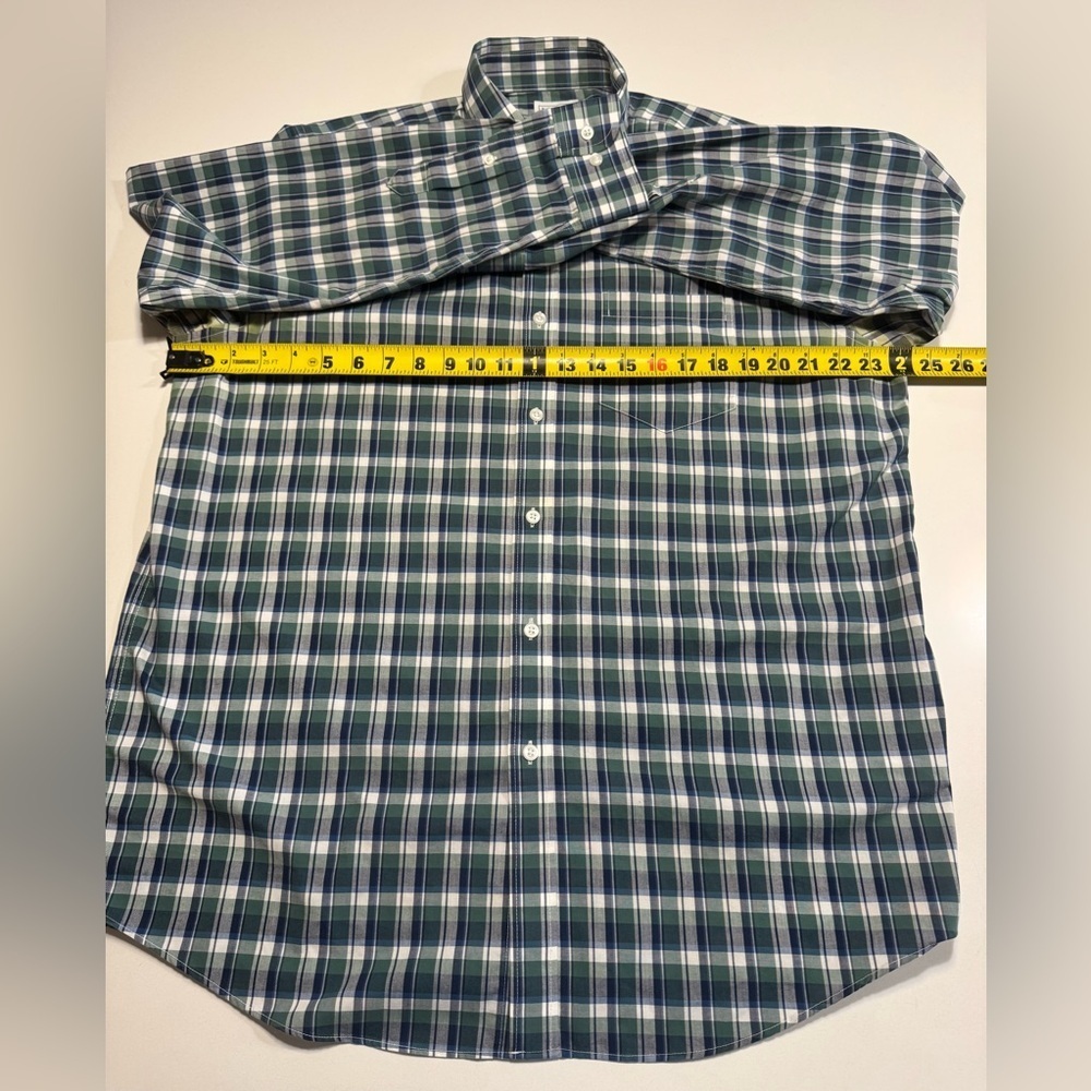 LL Bean Button Shirt Long Sleeve Men Large Green Plaid Traditional Fit Outdoors - Picture 6 of 8